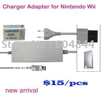 new arrival ,EU Plug AC Power Charger Adapter for Nintendo Wii NEW free shipping 1pcs