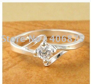 best selling/925 silver ring/ Simulated Diamonds /fashion ring/ Flower shape925 silver jewelry/20pcs/lot Mixed order(China (Mainland))
