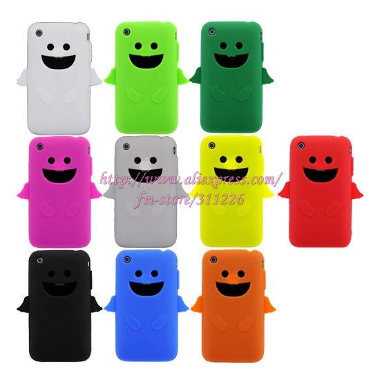 Free shipping Angel Silicone Case cover for iphone 3G 3GS(China (Mainland))