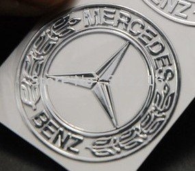 freeshipping Mercedes Benz truck modified small decorative stickers affixed to standard nickel-metal thin plate personalized car(China (Mainland))