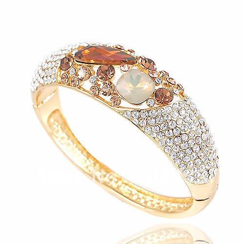 Charm bangle bridal accessories Bracelets gemstone with swarovski element stones BB-098 wholesale(China (Mainland))