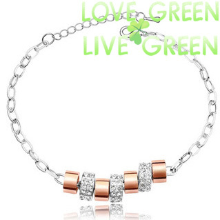Free shipping & gift bag Hotselling Factory Wholesales Price 24K Real Pink Gold 3-Circles Necklace korean style jewelry NO.40681