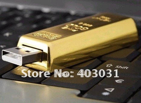Portable Golden Bar USB Thumb Drive(2GB) Free Shipping Fee(China (Mainland))