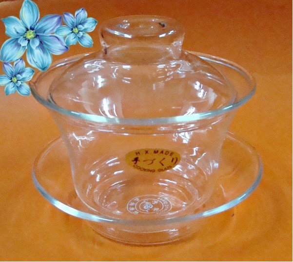 Free shipping Wholesale 50pcs/lot chinese archaize glass tea cup set,3pcs set glass teacup with cover with water plate(China (Mainland))