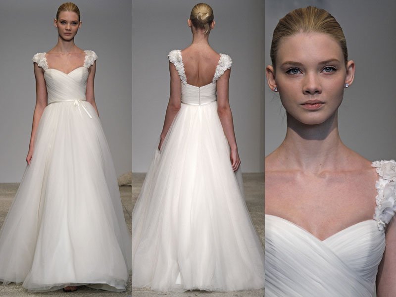 Fashion Trends Custom made Hot Selling brand HS6871 Floor length A line organza Wedding Dresses