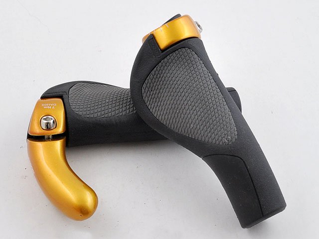 Wholesales NEW Golden Non-slip Rubber ERGON Bike Handle bar Grips free shipping GS-131(China (Mainland))