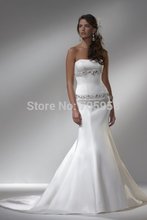 HS1016 Gorgeous Free Shipping 100% Guaranteed Floor-length Mermaid top satin wedding gown