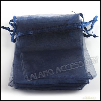 150 Lovely Blue Ink Pearl Organza Charm Beauty Bags Fit Gift Wedding jewelry Candy 9 12cm