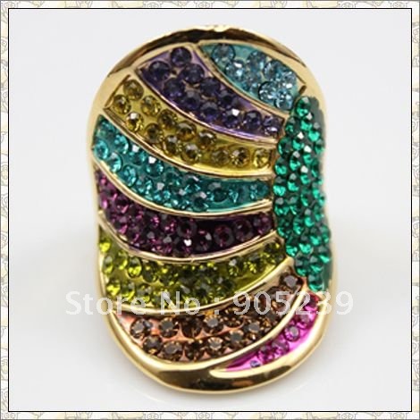 XR258 Rings 2011 Gold wedding rings for womencrystal rhinestone rings 18K 