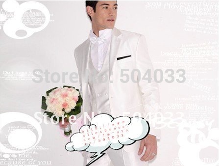 Customized suit men 39s white dress 5 sets of the groom dress tuxedo wedding