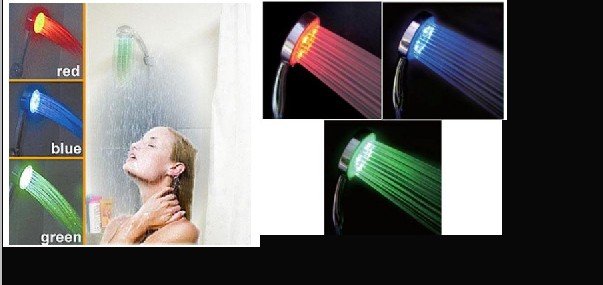 COLOR Temperature LED SHOWER HEAD LIGHTS WATER RGB(China (Mainland))