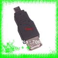 Free Shipping+100pcs/lot A-Female USB to Mini B 5pin Male Adapter Gender Changer for OTG
