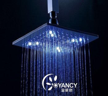 Bathroom Shower Heads on Shower Temperature Sensing 3 Colors Blue Green Red  Led Shower Head