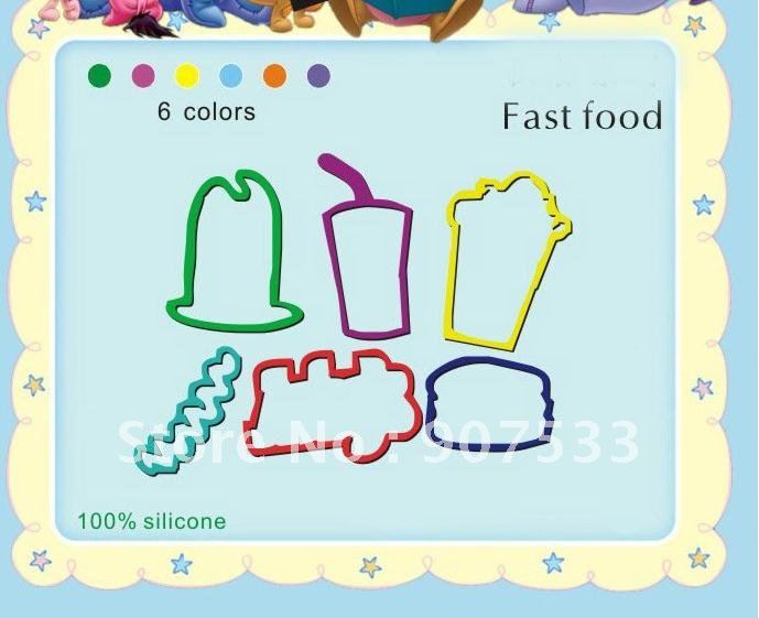 Wholesale -Shape rubber bandz+Silicone bandz+Fast Food Seris+40bags/lot+fast delivery+Free shipping(China (Mainland))