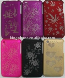 50pcs/lot free shipping case for iphone3 laser etching various design high quality(China (Mainland))