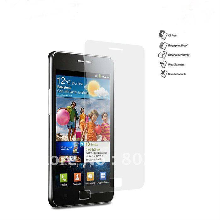 Anti-Glare Screen Protector For Samsung Galaxy S2 i9100 with Retail Package,50pcs/lot,High Quality Free Shipping(China (Mainland))