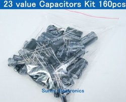 23 valor capacitores eletrolíticos kit sortido 160 pcs( 1~2200uf) frete grátis
