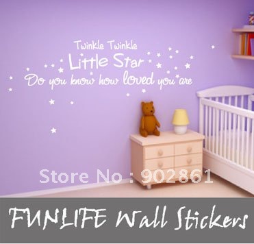 Kids Nursery Bedding Room on Quote Nursery Room Twinkle Twinkle Little Star For Kids 300x1006mm