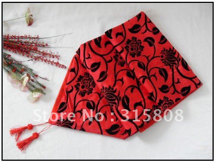 2011 hot sell 2 Damask Red Table Runner Wedding 18x033m christmas