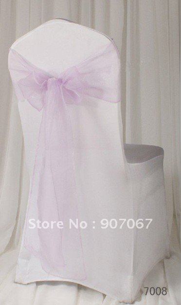 On sale100PCS Light Purple Wedding Organza Chair Sashes Organza Sashes 