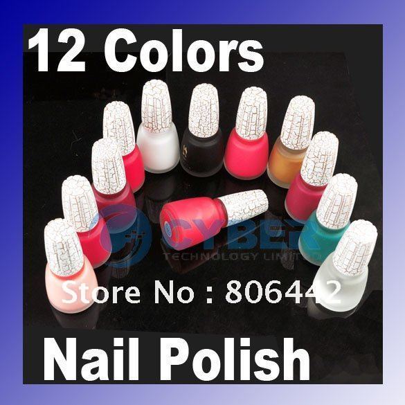 New 12 Colors Crack nail polish Crackle/fissure/flaw/Shatter Durable and Long Lasting freeshipping dropshipping(China (Mainland))