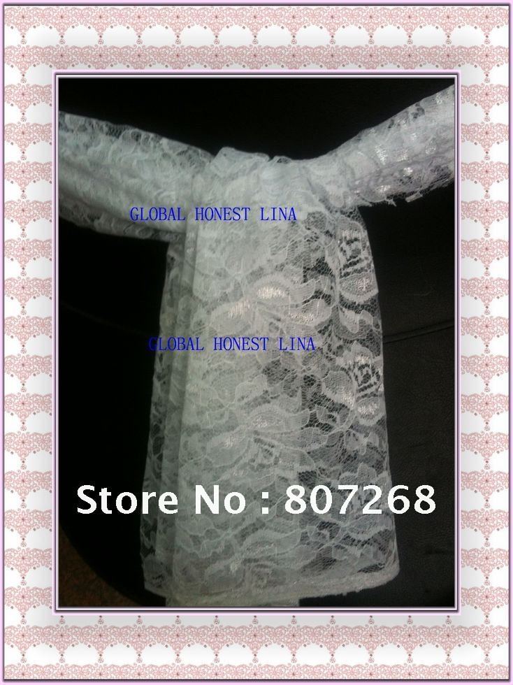 Free shipping 2100 new fashional white lace chair sash for the wedding