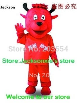 Red Snow Lion mascot costume Halloween costume Christmas Costume free shipping