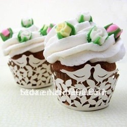 Aliexpress.com : Buy White Love Birds palm tree cupcake wrappers