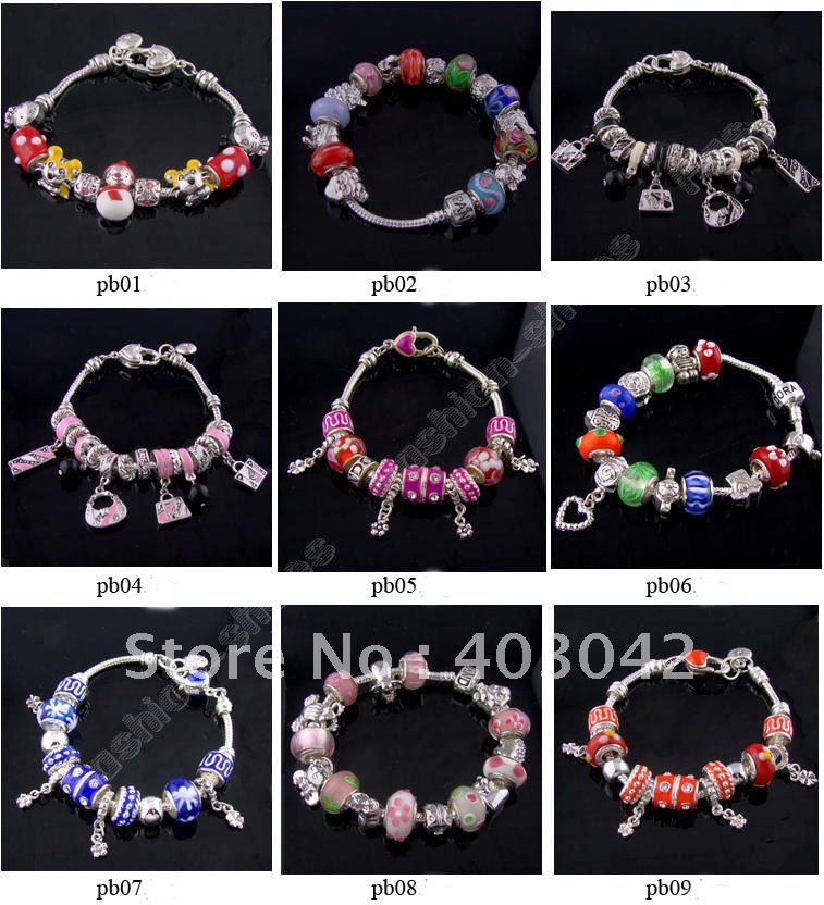 Charms bracelet (10pcs/lot) 925 silver,Beaded Bracelets & Charm Bracelets(China (Mainland))