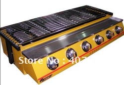 GAS BBQ barbecue grill Roster Radiant Charbroiler in 6 burners environmental device good for outdoor(China (Mainland))