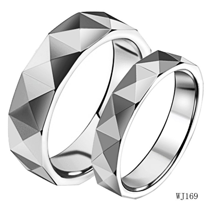 BANDS FINGER RINGS SZ510 6mm 4mm rhombus diamond cut Engagement Wedding