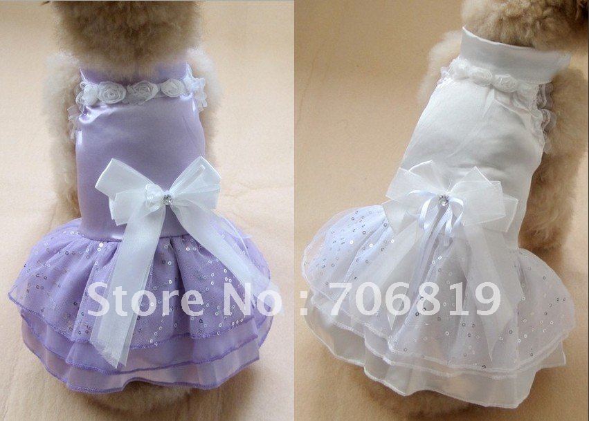 Dog Wedding Dress Ou Gensha Satin Material Paillette grenadine on Dress