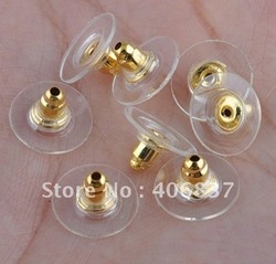 Free shipping! 500 Pcs/Lot High-quality 11X6MM Gold-plated Earring Back Stoppers(China (Mainland))