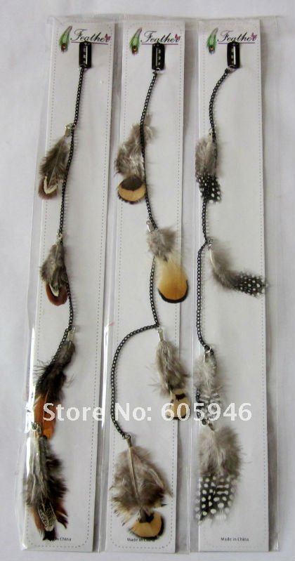 Free Shipping feather hair clip Hair extension headdress headband headwear wig elastic band accessory wholesale