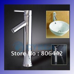 Single Handle Modern Chrome Bathroom Vessel Sink Lavatory Basin Faucet / Mixer Tap Free Shipping(China (Mainland))