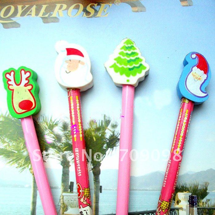 Free Shipping+Wooden Pencil with eraser/Novelty pencil/Korean Style/Fashion novelty stationery /Novelty Promotion Gift / Wholes(China (Mainland))
