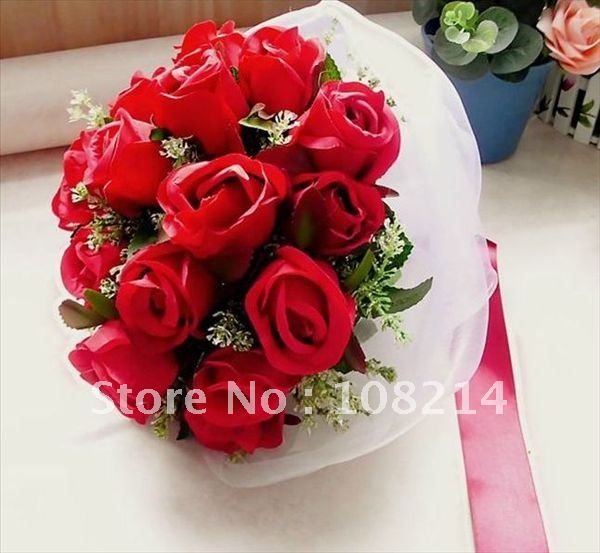EMS Large Red Rose flower Ball Bridal Bouquets Bridal bouquet for wedding EMS Large Red Rose flower Ball Bridal Bouquets Bridal bouquet for wedding