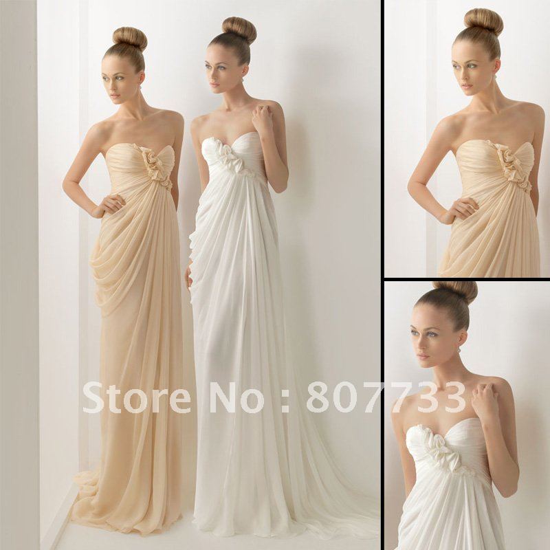 ... NEW J0081 elegant sweetheart ruched chiffon semi-formal wedding gown