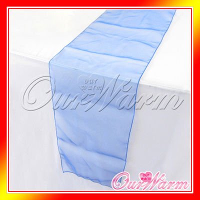 Blue 12x108 Organza Table Runner Wedding Party Supply Decor Colors Hot