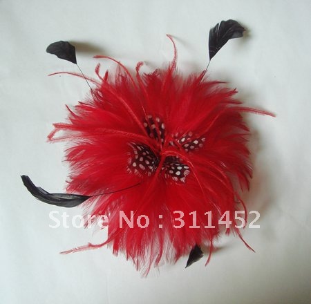 red feather hair fascinator combbridal headpiece in wedding party6pcs lot