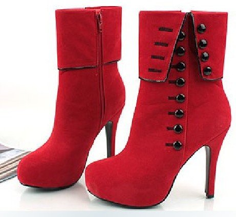   women fashion stylish boots platform designer ankle boots 2 color