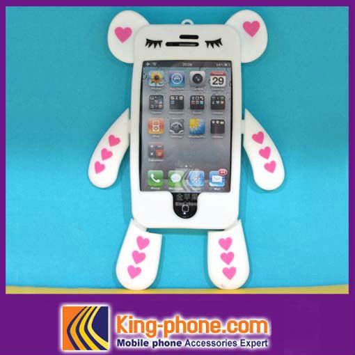 30pcs/lot free shipping silicon case for iPhone4 lovely(China (Mainland))