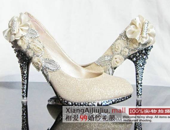 The new bride 99 love ultraelegant diamond wedding shoes bridal shoes 