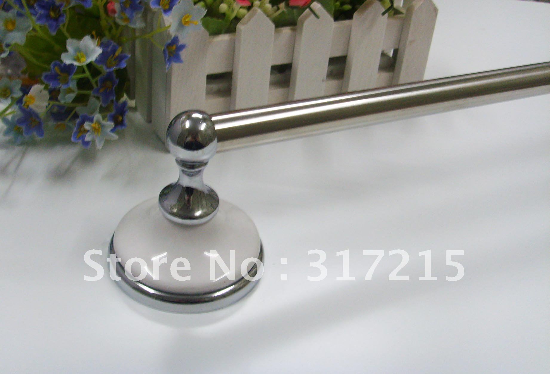 Single tube towel rack/rail/hanger, Stainless steel&Ceramic Bathroom set/hardware, 1 piece wholesale&retail, shipping discount(China (Mainland))