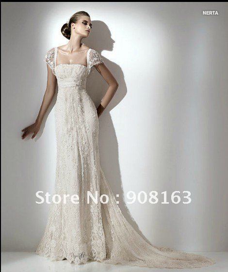 New Arrival Vintage Lace Mermaid Wedding Dresses 2012 With Cap Sleeve
