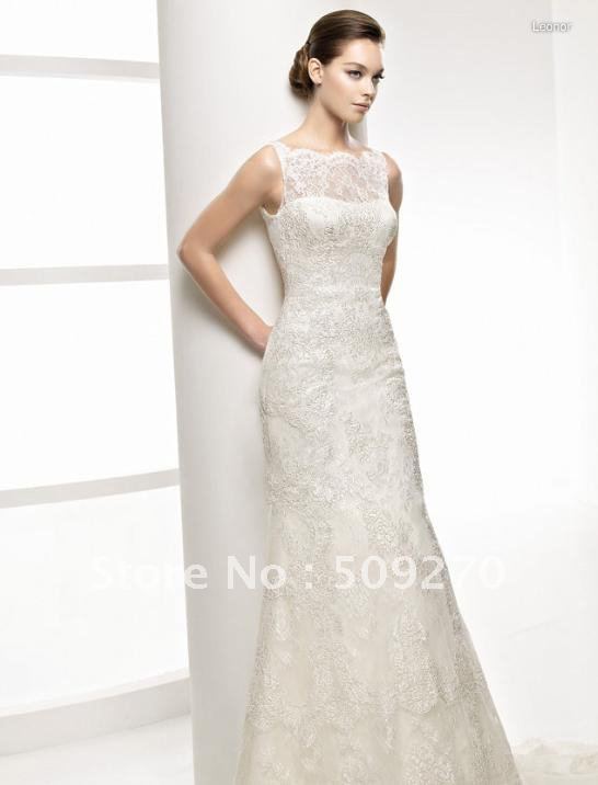 China Cheap Discounted Fairy Vintage Lace Wedding Dresses Satin ALine Sheer