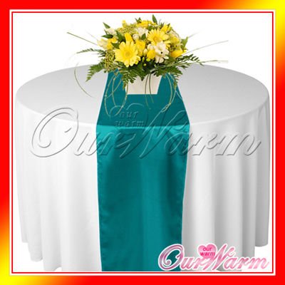 Free Shipping 10 Pieces Brand New Teal Blue 12x108 Satin Table Runners 