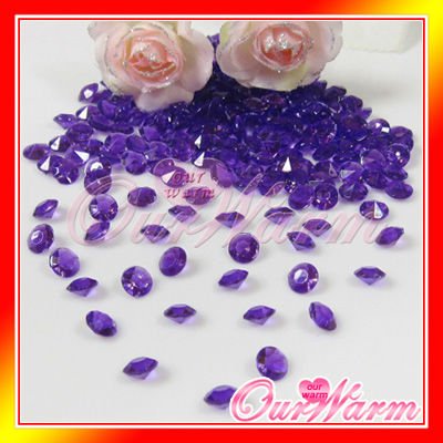 Free Shipping 1000 Purple Violet Diamond Confetti 65mm 1 Carat Wedding 