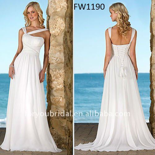  Long Sleeveless Floor Length Chiffon Grecian Style Wedding Dresses