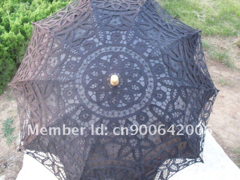 Retail and Wholesale Battenburg Black Lace Parasol Umbrella Wedding Bridal 